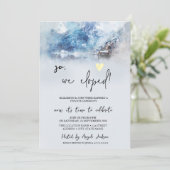 Wintertrouwvluchtwedding op bergmeer kaart (Staand voorkant)