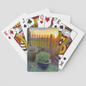 Wintertuin bij zonsondergang pokerkaarten (Achterkant)