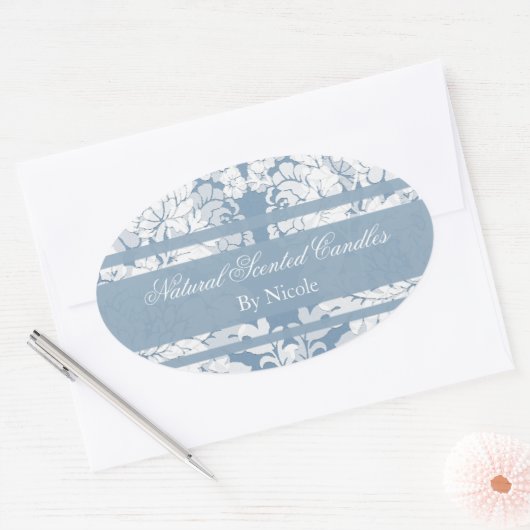 Wintertuin bloemengeurkaarsen ovale sticker (Envelop)