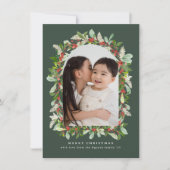 wintertuin | Groene boog kerst 1 foto Feestdagenkaart (Voorkant)