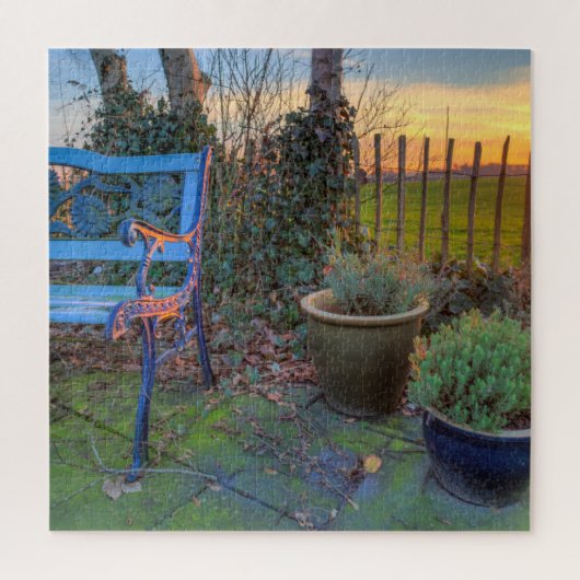 Wintertuin op zonsondergang legpuzzel (Verticaal)