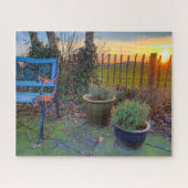 Wintertuin op zonsondergang legpuzzel (Horizontaal)
