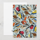 Wintertuin Vogels Celadon blauw Feestdagenkaart (Voorkant / Achterkant)