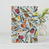 Wintertuin Vogels Celadon blauw Feestdagenkaart (Staand voorkant)