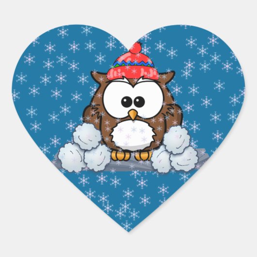 winteruil hart sticker (Voorkant)