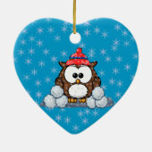 winteruil keramisch ornament (Achterkant)