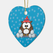winteruil keramisch ornament (Links)