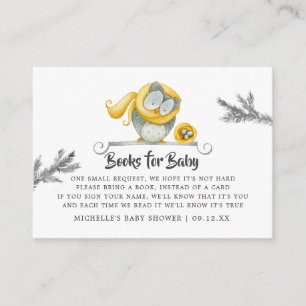 Winteruil Kerstmis Baby Shower Boek Verzoek Informatiekaartje