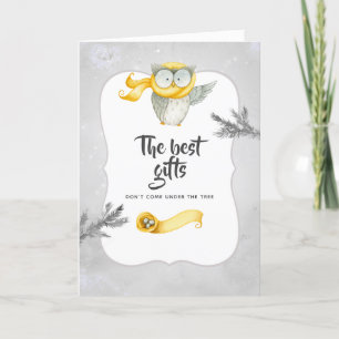 Winteruil Kerstmis Baby Verwachting Foto Aankondiging