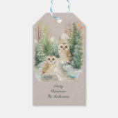 Winteruil Kerstmis Bosland Kunst Cadeaulabel (Voorkant)