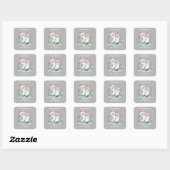Winteruil kerststicker – Bosuil woud Vierkante Sticker (Vel)