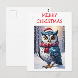 Winteruil kerstwensen briefkaart