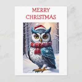 Winteruil kerstwensen briefkaart