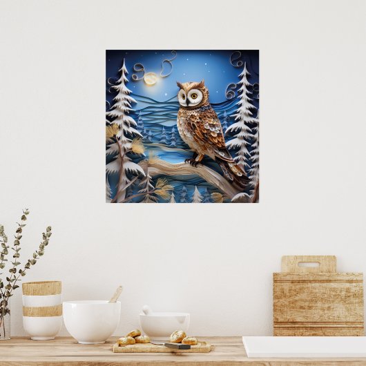 Winteruil Poster (Keuken)