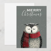 Winteruil Serene Kerstmis Feestdagenkaart (Voorkant / Achterkant)