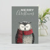 Winteruil Serene Kerstmis Feestdagenkaart (Staand voorkant)