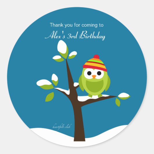 Winteruilsticker Ronde Sticker (Voorkant)