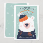 Winteruitnodiging Beer Kaart (Voorkant / Achterkant)