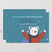 Winteruitnodiging Beer Kaart (Voorkant / Achterkant)