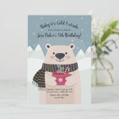 Winteruitnodiging Beer Kaart (Staand voorkant)