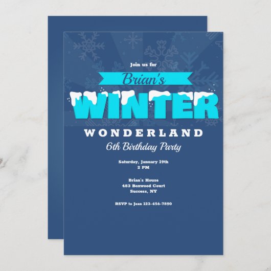 Winteruitnodiging Kaart (Voorkant / Achterkant)