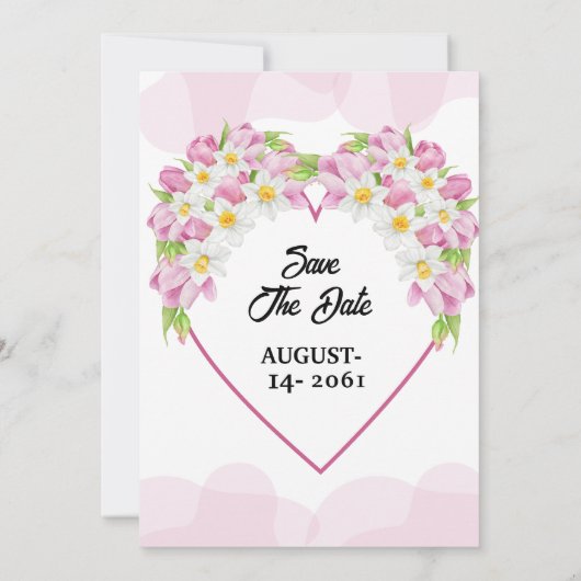 Winteruitnodiging Kaart Floral Birthday Party Kaar (Achterkant)