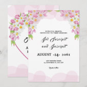 Winteruitnodiging Kaart Floral Birthday Party Kaar (Voorkant / Achterkant)