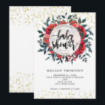 winteruitnodiging voor baby shower floral gold gli kaart<br><div class="desc">Een mooie kerstfeest-/winteruitnodiging met witte achtergrond en faux gouden confetti-accenten voor een festive bling! Gemakkelijk om de tekstgebieden uit te geven of te schrappen die worden getoond om uw persoonlijke vereisten aan te passen. Overeenkomende items die beschikbaar zijn in dit collectie, zoals dank je voor stickers, tabelnummers enz. Houd er...</div>