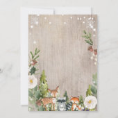 winteruitnodiging voor dierlijk bos kaart (Achterkant)