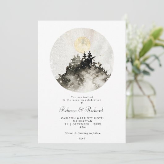winteruitnodiging voor een rustige bruiloft kaart (Staand voorkant)