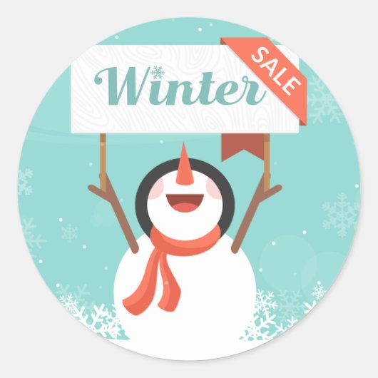 Winteruitverkoop Ronde Sticker (Voorkant)