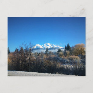 WinterUitzicht op Mount Shasta, CA Briefkaart