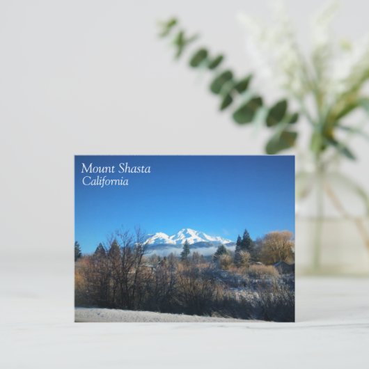 WinterUitzicht op Mount Shasta, CA Briefkaart (Staand voorkant)