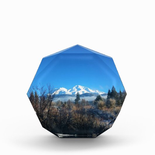 WinterUitzicht op Mount Shasta, CA Fotoblokken (Voorkant)