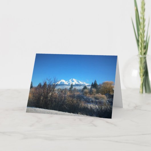 WinterUitzicht op Mount Shasta, CA Kaart (Voorkant)