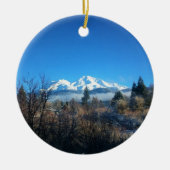 WinterUitzicht op Mount Shasta, CA Keramisch Ornament (Voorkant)