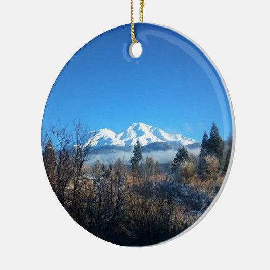 WinterUitzicht op Mount Shasta, CA Keramisch Ornament (Links)