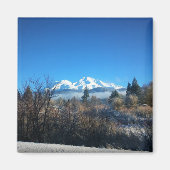 WinterUitzicht op Mount Shasta, CA Magneet (Voorkant)