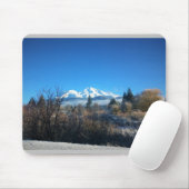 WinterUitzicht op Mount Shasta, CA Muismat (Met muis)