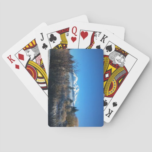 WinterUitzicht op Mount Shasta, CA Pokerkaarten (Achterkant)