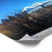 WinterUitzicht op Mount Shasta, CA Poster (Hoek)