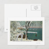 WinterUitzicht van de haven van Marblehead Briefkaart (Voorkant / Achterkant)