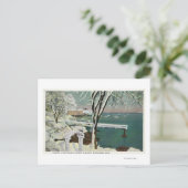 WinterUitzicht van de haven van Marblehead Briefkaart (Staand voorkant)