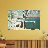 WinterUitzicht van de haven van Marblehead Canvas Afdruk (Insitu (Woonkamer))