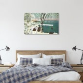 WinterUitzicht van de haven van Marblehead Canvas Afdruk (Insitu (Slaapkamer))