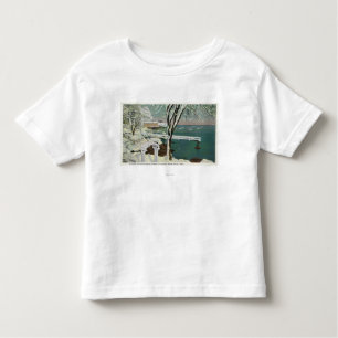 WinterUitzicht van de haven van Marblehead Kinder Shirts