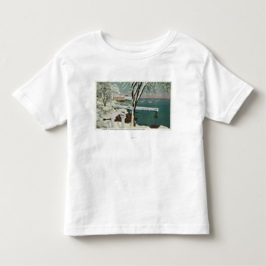 WinterUitzicht van de haven van Marblehead Kinder Shirts (Voorkant)