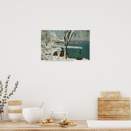 WinterUitzicht van de haven van Marblehead Poster (Keuken)