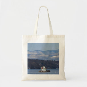 WinterUitzicht van de vuurtoren van Esopus Meadows Tote Bag
