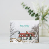 WinterUitzicht van de vuurtoren van Point Betsie Briefkaart (Staand voorkant)